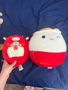 Squishmallows Red & White Plush Drink Duo